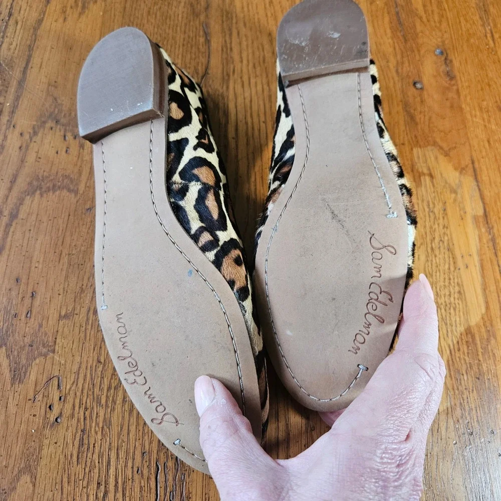 Sam Edelman Alvin Leopard Print Calf Hair Loafers Flats Womens‎ 7M Tan Black
